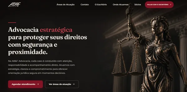 Página inicial do projeto AB8F Advocacia